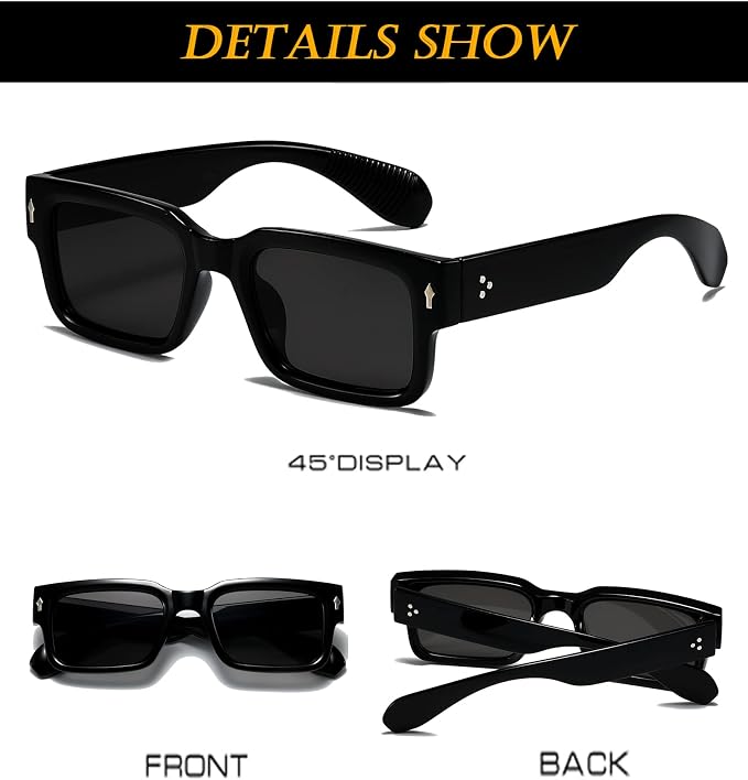EYLRIM Square Frame Sunglasses for Women Men Chunky Rectangle Sun Glasses