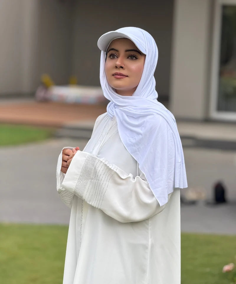 Angle White Abaya – Modest Elegance in White | Premium Nida Fabric |