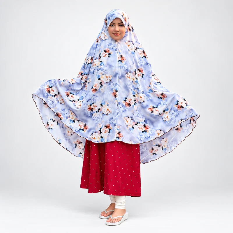 Floral Namaz Chadar - Elegant Printed Prayer Chadar for Women