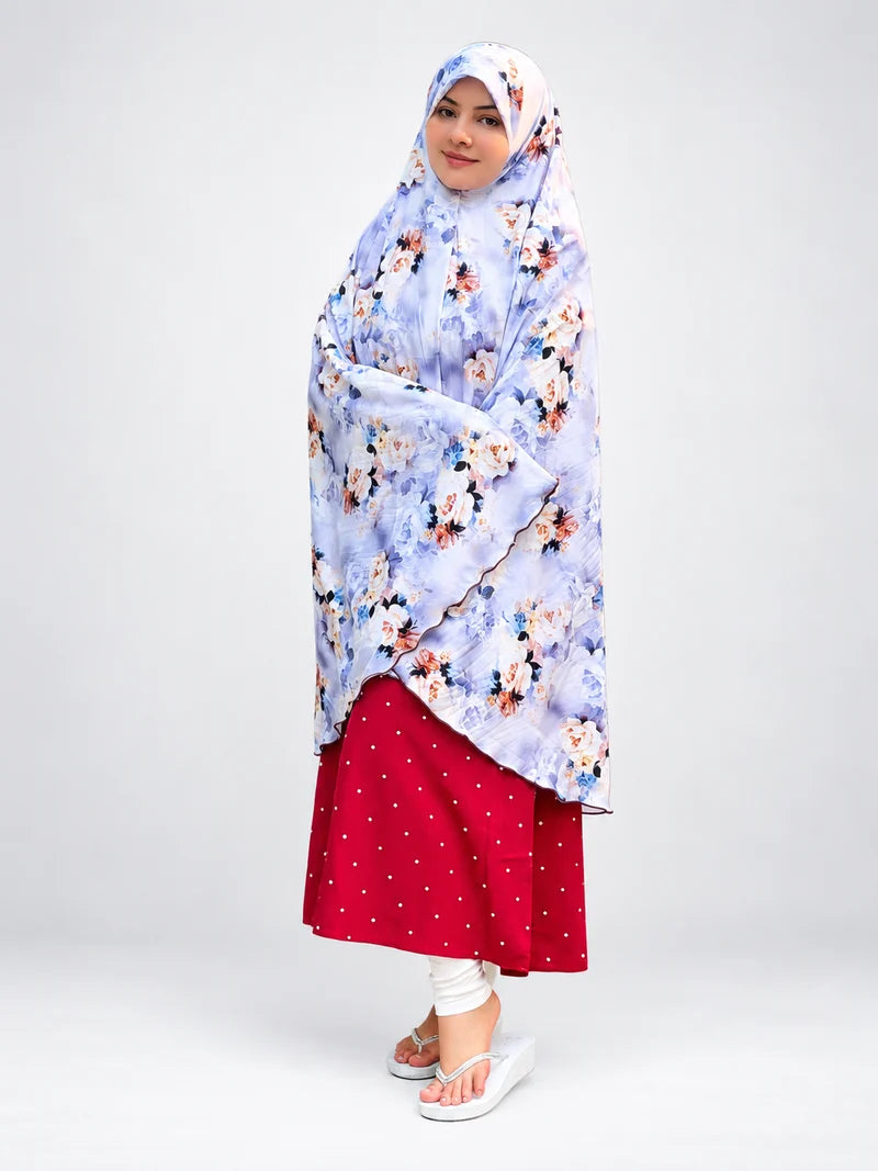 Floral Namaz Chadar - Elegant Printed Prayer Chadar for Women