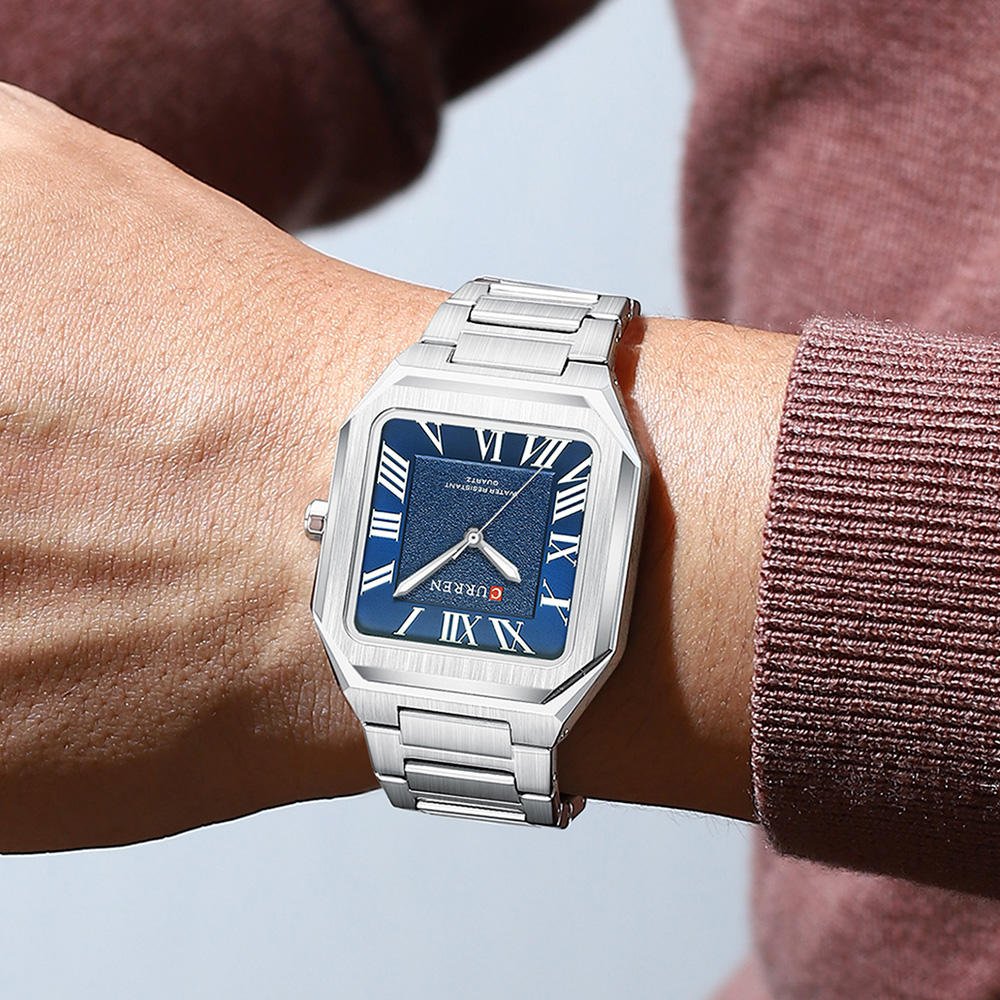 Curren M8482 Blue Dial Silver Stainless Steel Analog Men's Watch